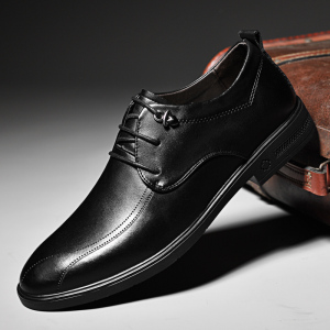 香牌官方旗舰店皮鞋男真皮黑色春季软底软皮潮流韩版男士休闲鞋英