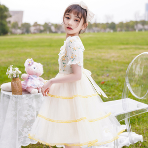 女童连衣裙夏装2022新款洋气童装公主裙碎花儿童夏季小清新裙子夏