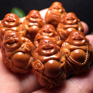 胡小兰核雕八宝弥勒橄榄核手串文玩把玩苏工南工大师纯手工雕刻