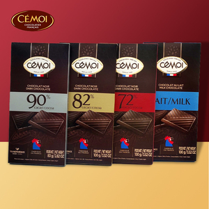法国进口cemoi赛梦黑巧克力72��%可可排块100g