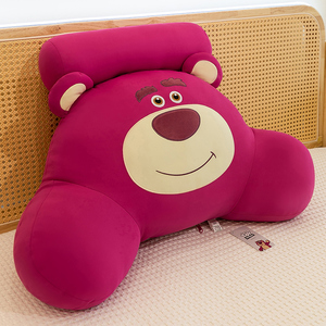 卡通网红床头靠垫草莓熊儿童卧室大号床上靠枕迪士尼可拆洗榻榻米