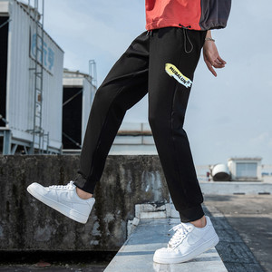 木巴伦新款男款运动休闲裤百搭舒适logo印花男运动裤男式休闲裤