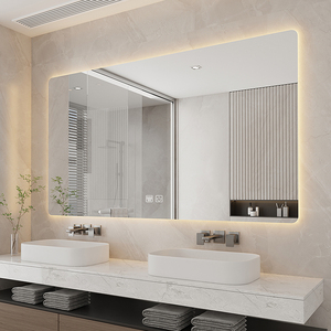 高清智能浴室镜卫生间镜子洗面台洗手间挂墙式带led灯发光镜定制
