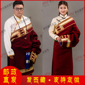 2021年新款西藏藏族民族风男女情侣款秋季藏袍呢子藏服装康巴藏装