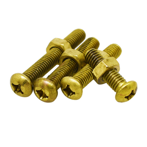 黄铜圆头螺丝螺母套装m2m3m4m5m6m8铜圆头螺丝 铜圆机螺栓带帽