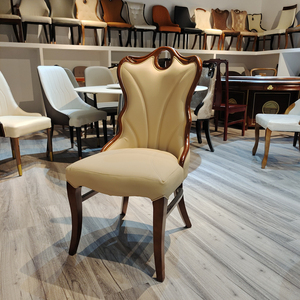 欧式餐椅白色简约后现代餐厅时尚软包酒店休闲椅韩式PU皮实木椅子
