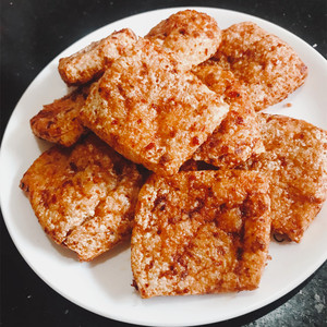 道县炸豆腐湖南永州道州特特产农家自制香辣油炸豆腐泡片品子半斤