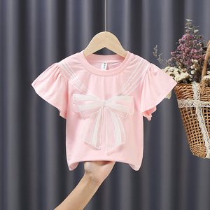 女童夏季t恤公主纯棉上衣1-3-4-6岁宝宝夏季半袖夏装新款