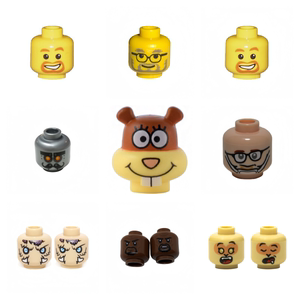 LEGO 乐高配件人仔头6 悟空石猴孙机器人眼镜男怪兽表情墨镜眼睛