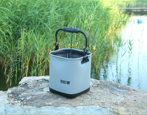 007人付款淘宝雷臣山田新款钓鱼打水桶带绳加厚eva鱼桶可折叠水桶小号