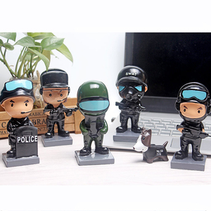 同款货源lam555lam淘宝特警公仔 特警力量摆件 swat特警手办 警犬