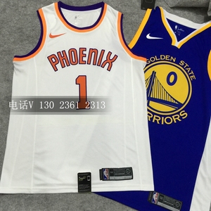 耐克nike nba太阳队德文 布克球衣男1号正品篮球服城市版复古白色