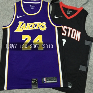 正品耐克nba湖人队科比复古球衣24号篮球服客场定制紫色城市版