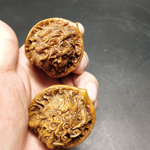 清代包浆文玩核桃一对古代核雕手把玩件大个精雕促销老玩意旧货