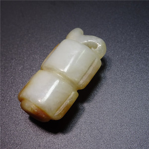 和田玉思南佩吊坠羊脂玉挂件民间收藏品古玉老玉战汉工字玉佩古董