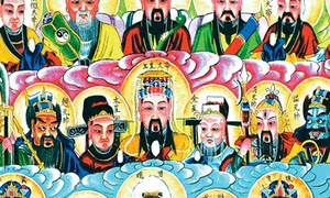 百神图 全神图 道教神像 神仙排位 0.8米x1.2米 可定做 天地全神