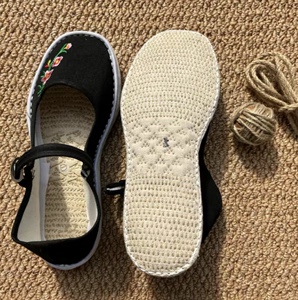 纯手工千层底布鞋女士方口系带鞋传统手工麻绳纳底一字千层底布鞋