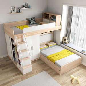 米林纳错位上下床儿童床成人上下铺床高低床子母床双层床多功能组