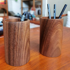 妙中阁木质笔筒收纳盒相思木古风简约办公室实木笔筒桌面摆件办公