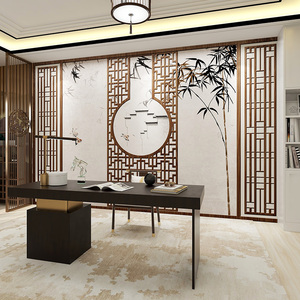 风格装修墙纸古典中国风美容院养生馆背景墙禅意茶室壁纸5人付款39