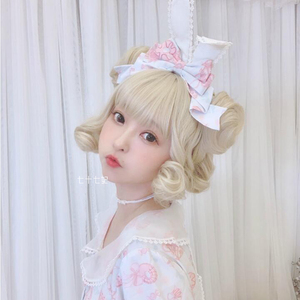 假发女洛丽塔lolita分体发包款短卷发原宿软妹可爱lo娘萝莉全头套