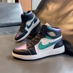 耐克女鞋ow联名限量款aj空军一号鸳鸯情侣高帮鞋春季休闲运动板鞋