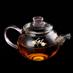 泡茶壶小号镶银玻璃茶壶耐高温加厚带过滤煮茶器单人家用功夫茶具