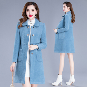 女装 中长款毛呢外套 简凡外套女