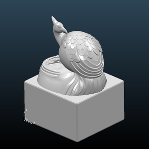stl圆雕图三维立体图玉玺盘凤凤凰印章摆件雕刻机3d模型x0474