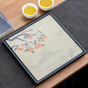 晟窑干泡盘中式迷你简约四方小型茶台创意吸水茶盘家用沥水茶托盘