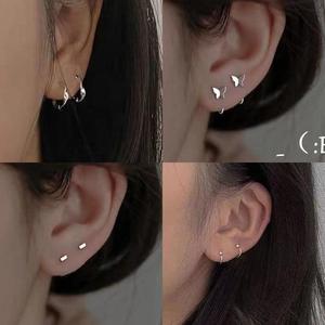 两个耳洞的耳饰连体一体式耳环2022年新款潮纯银耳钉女日韩风银饰6