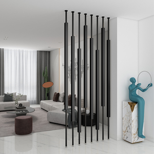 北欧屏风立柱隔断墙入户客餐厅方通轻奢简约现代玄关小户型免打孔