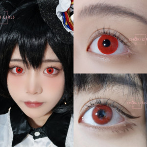 显色cosplay美瞳红色年抛隐形眼镜动漫原神胡桃吸血鬼貂蝉妲己jw