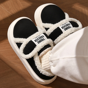 勃肯棉拖鞋女冬季外穿2024新款室内家居包跟防滑保暖加绒毛毛棉鞋