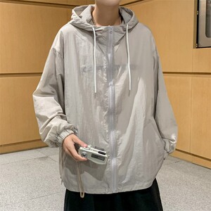 优衣库夏季薄款连帽防晒衣男ins潮宽松外套潮流户外防紫外线夹克