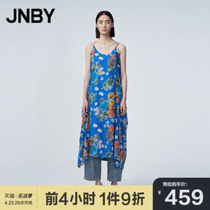jnby/江南布衣夏季连衣裙长款时尚休闲印花无袖吊带式裙5l4501210