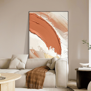 奶油风玄关装饰画莫兰迪色系客厅沙发背景墙落地画抽象肌理感挂画