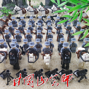 乐高二战军事抗日战争八路军国军合作打日本鬼子机枪大炮积木玩具