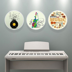 琴房钢琴上方挂画音乐家挂画琴行教室墙面布置乐谱乐器装饰画定制