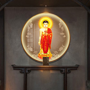 南无阿弥陀佛挂像画像家用佛堂供奉佛像挂画家用寺庙佛祖装饰壁画