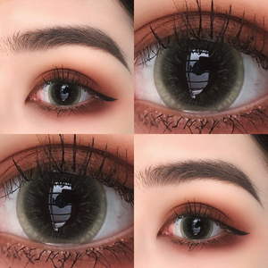 星纯灰绿猫眼美瞳年抛女小直径大美目黑自然近视隐形眼镜半年抛tn