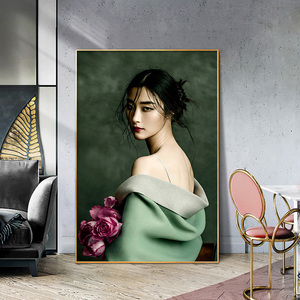 美女人物挂画艺术大幅落地画客厅沙发背景墙后装饰画个性卧室壁画