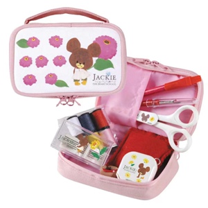 现货 日本上学熊可爱手工艺套盒 针线包 9件套 不退不换