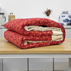 70年代库存草席包装老棉被 花布棉被民居怀旧纯棉花被 手工制作