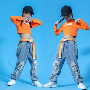 女童爵士舞套装街舞帅气服装嘻哈表演服儿童节目演出服女生hiphop