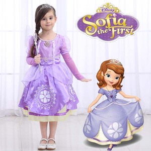 迪士尼小公主苏菲亚公主裙 万圣节化妆舞会派对女童礼服裙表演服