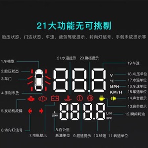 适用于普拉多HUD抬头显示器霸道OBD抬头车速胎压监测投影仪改装件