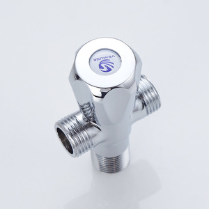 爱梦鸟维慕斯黄铜双出水三角阀 一进二出三通冷热水三角阀 双通止