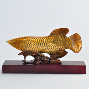 纯铜雕塑摆件金龙鱼家居客厅办公室摆件商务礼品乔迁开业工艺品