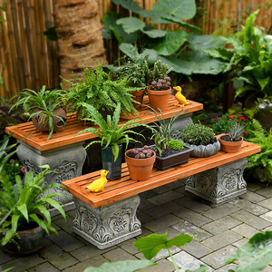 002人付款淘宝中式别墅大门口装饰花坛创意庭院仿石石墩子户外盆景